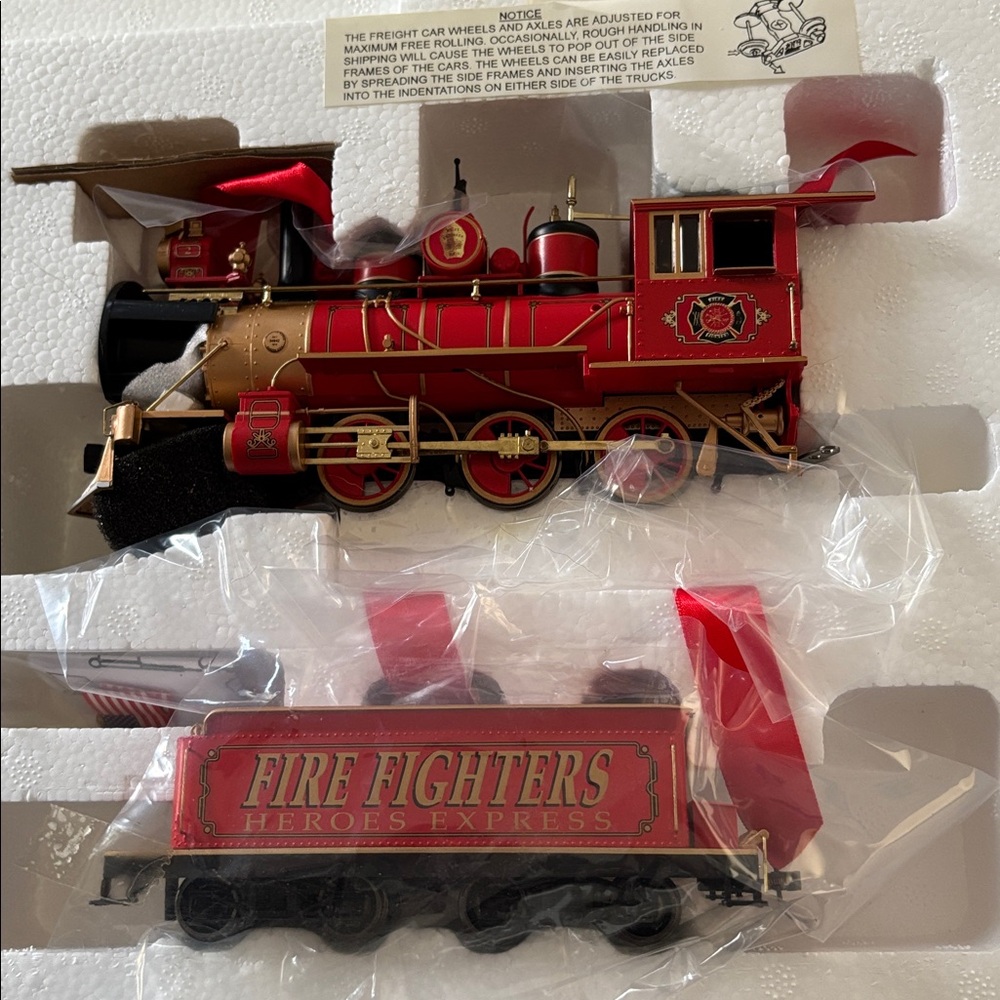 Red and Gold Firefighter Train Set